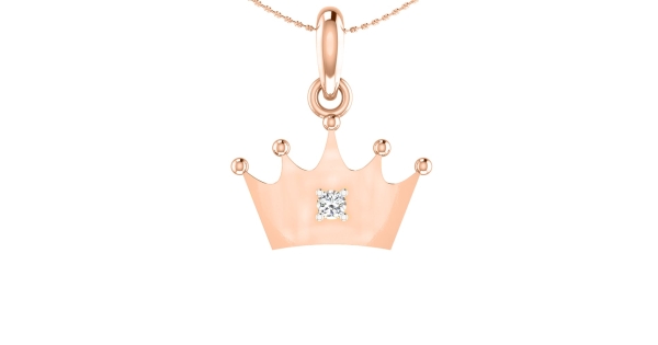 Crown Gold Pendant for Women |Gold Locket Dishis Jewels