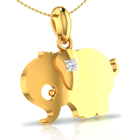 Elephant Gold and Diamond Pendant