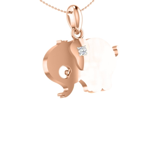 Elephant Gold and Diamond Pendant