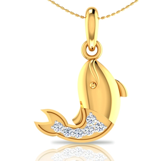 Fish Gold and Diamond Pendant