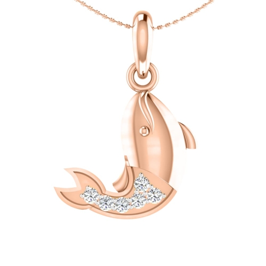 Fish Gold and Diamond Pendant