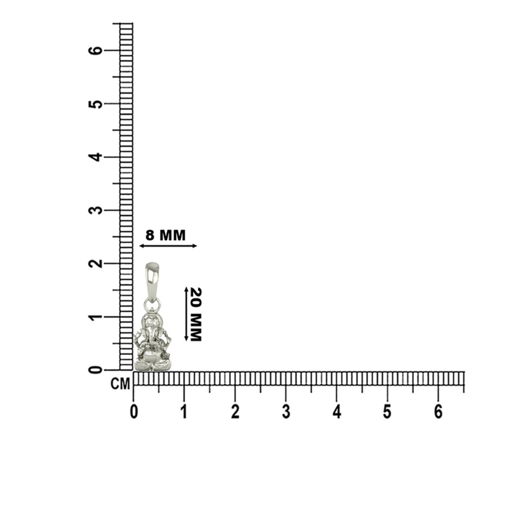 925 Silver Ganesh ji Pendant 2gram For Men & Women 