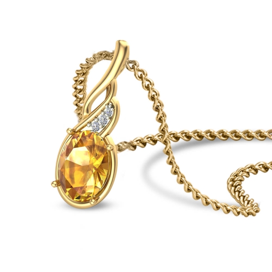 Westley Diamond and Citrine Gold Pendant