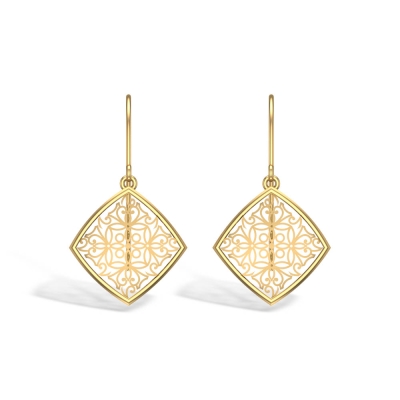 Jiva Yellow Gold Drop Earrings