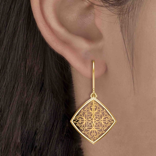 Jiva Rose Gold Drop Earrings