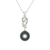 Lydia Pearl Gold and Diamond Pendant 