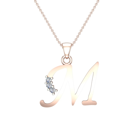 Magnolia Initial Diamond Pendant
