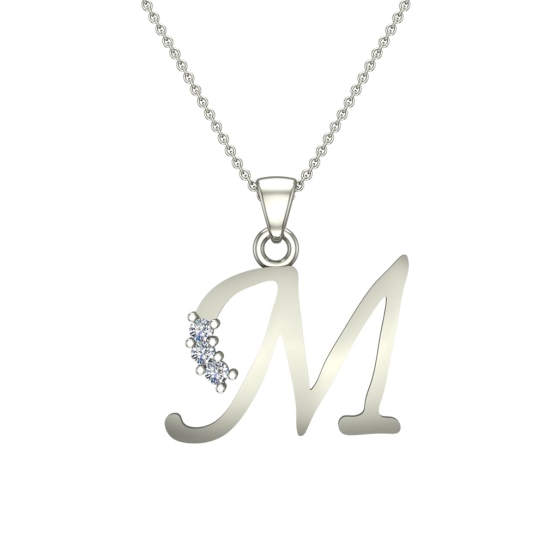 Magnolia Initial Diamond Pendant