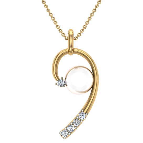 Wynne Pearl Gold and Diamond Pendant 