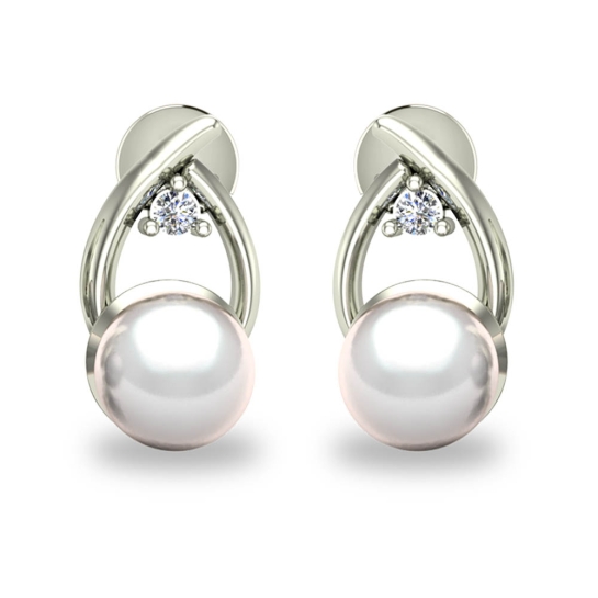 Angelina Pearl Diamond Earring