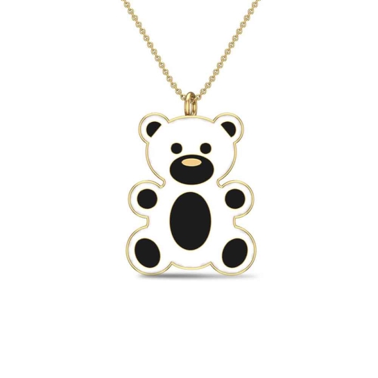 Teddy 18k White Gold Pendant for Kids and Teen Girls