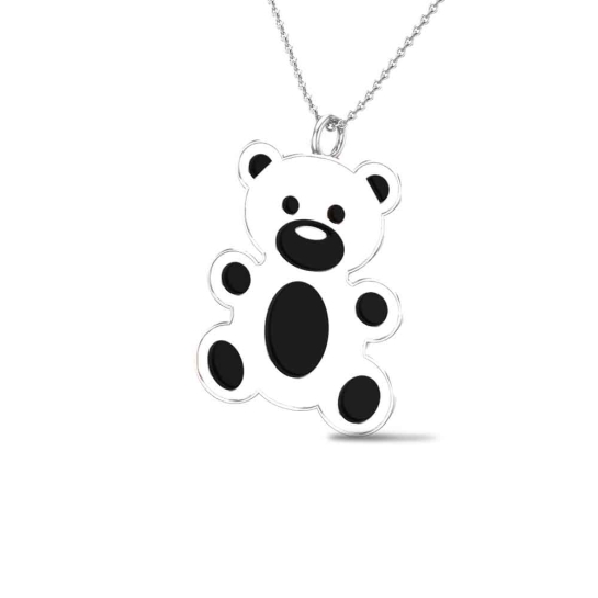 Teddy 18k White Gold Pendant for Kids and Teen Girls