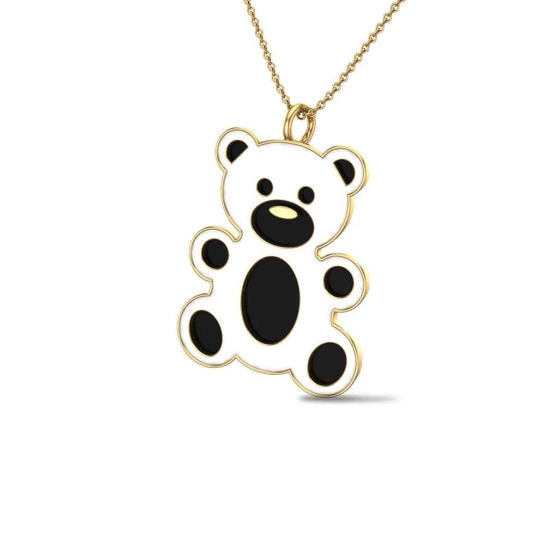 Teddy 18k White Gold Pendant for Kids and Teen Girls