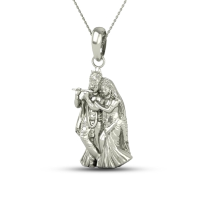 925 Silver Radha-Krishn Pendant 1gram For Men & Women