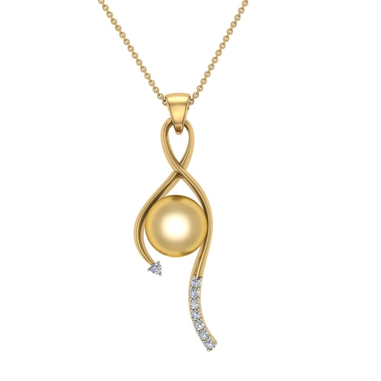 Rebecca Pearl Gold and Diamond Pendant 