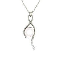 Rebecca Pearl Gold and Diamond Pendant 