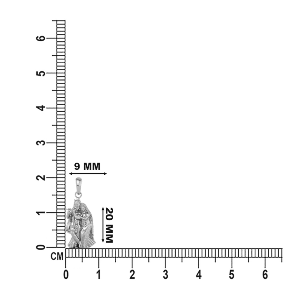 925 Silver Radha-Krishn Pendant 2gram For Men & Women