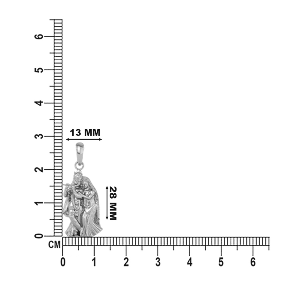 925 Silver Radha-Krishn Pendant 5gram For Men & Women