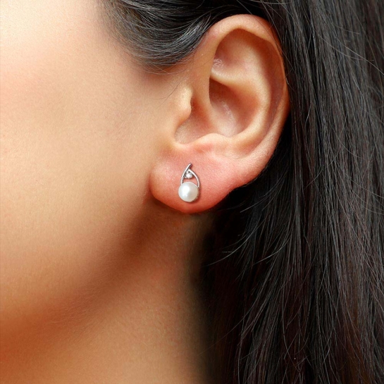 Angelina Pearl Diamond Earring