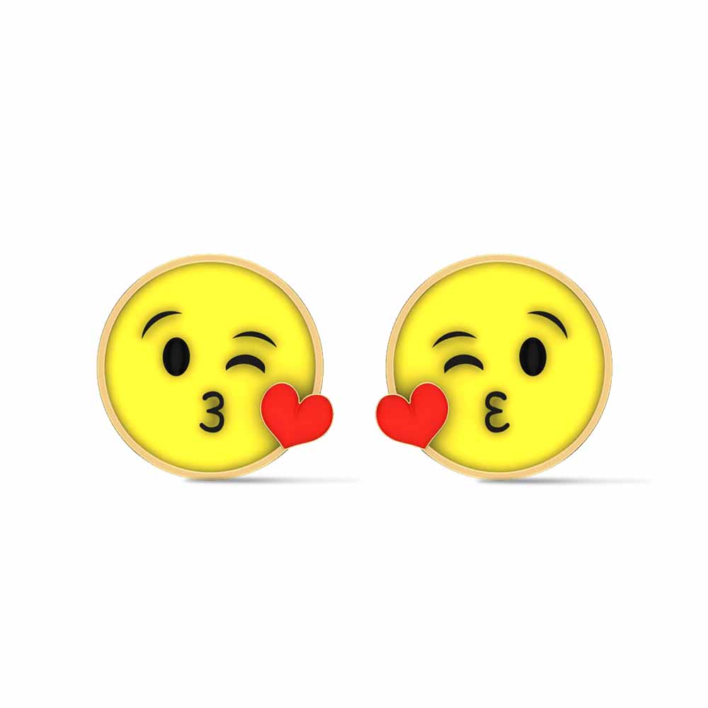 Smiley Rose Gold Stud Earrings for Kids and Teen Girls