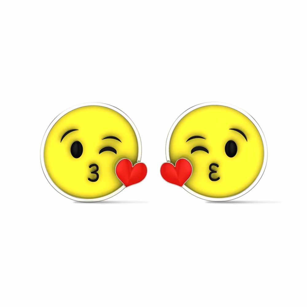 Smiley Yellow Gold Stud Earrings for Kids and Teen Girls
