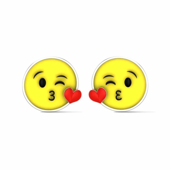 Smiley Yellow Gold Stud Earrings for Kids and Teen Girls