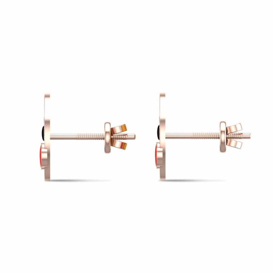 Smiley Yellow Gold Stud Earrings for Kids and Teen Girls