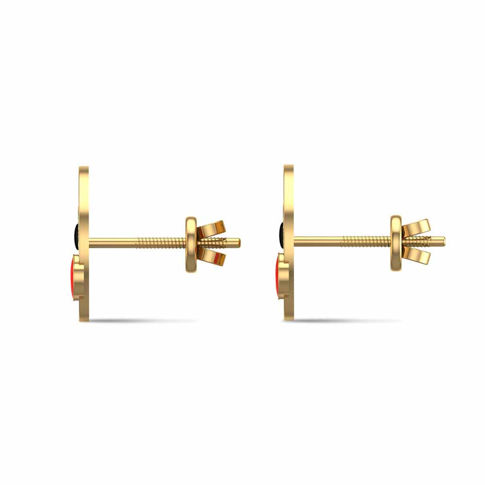 Smiley Yellow Gold Stud Earrings for Kids and Teen Girls