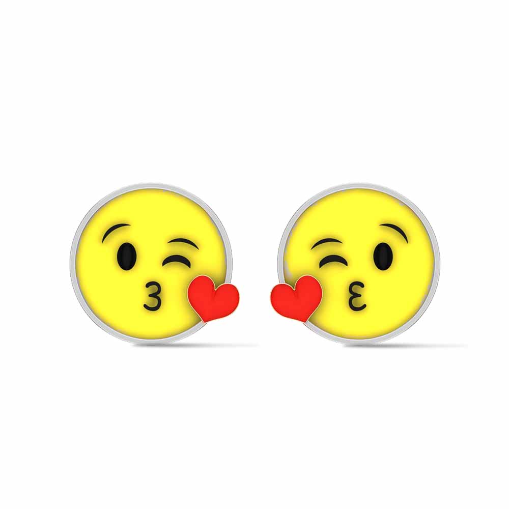 Smiley Yellow Gold Stud Earrings for Kids and Teen Girls