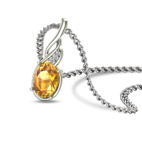 Westley Diamond and Citrine Gold Pendant