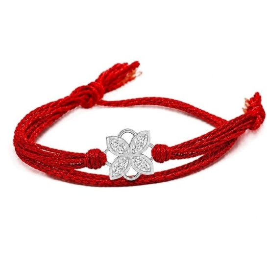 Khushboo Flower Silver Rakhi