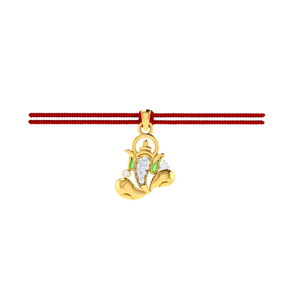 Gajanand Diamond Pend Rakhi Pendant Gajanand Diamond Pend Rakhi Pendant