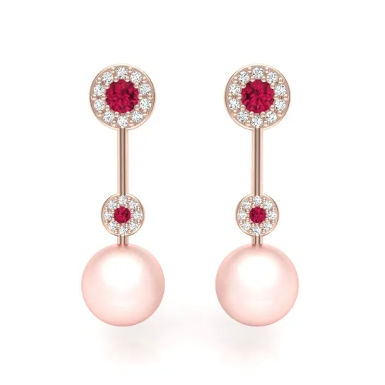Emily Rose Gold Diamond Pearl Earrings Emily Rose Gold Diamond Pearl Earrings