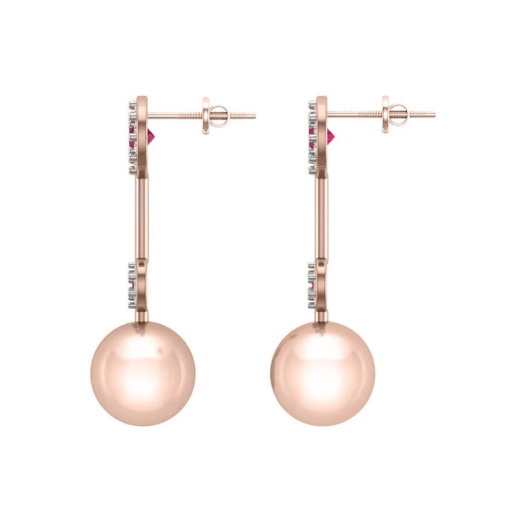 Emily Rose Gold Diamond Pearl Earrings Emily Rose Gold Diamond Pearl Earrings