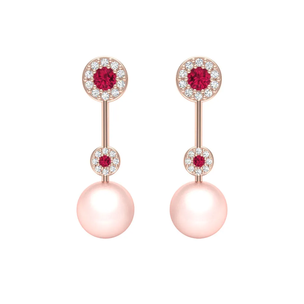 Emily Rose Gold Diamond Pearl Earrings Emily Rose Gold Diamond Pearl Earrings
