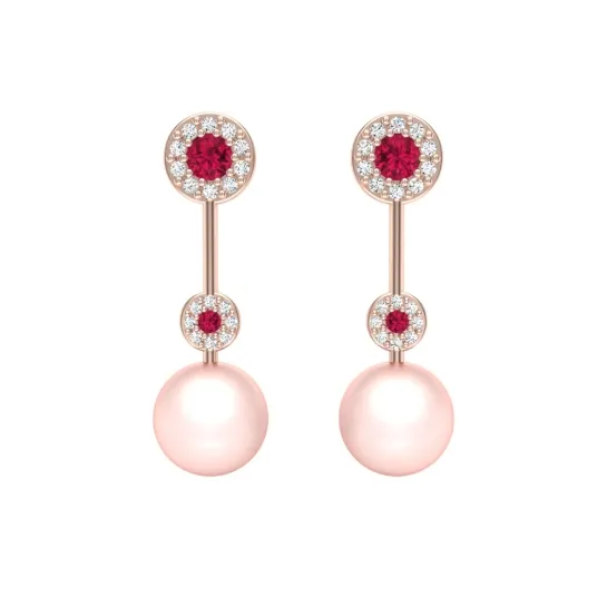 Emily Rose Gold Diamond Pearl Earrings Emily Rose Gold Diamond Pearl Earrings
