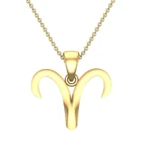 Latin Aries Yellow Gold Zodiac Pendant Designs For Female