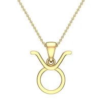 Celtic Taurus Yellow Gold Zodiac Pendant