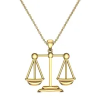 Arya Libra Yellow Gold Zodiac Pendant Designs For Female