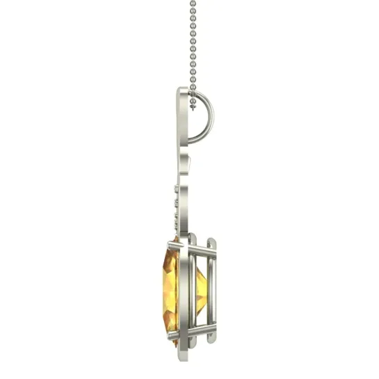Westley Diamond and Citrine Gold Pendant Westley Diamond and Citrine Gold Pendant