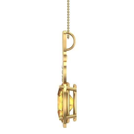 Westley Diamond and Citrine Gold Pendant Westley Diamond and Citrine Gold Pendant