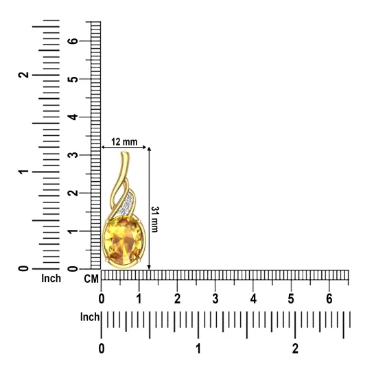 Westley Diamond and Citrine Gold Pendant Westley Diamond and Citrine Gold Pendant