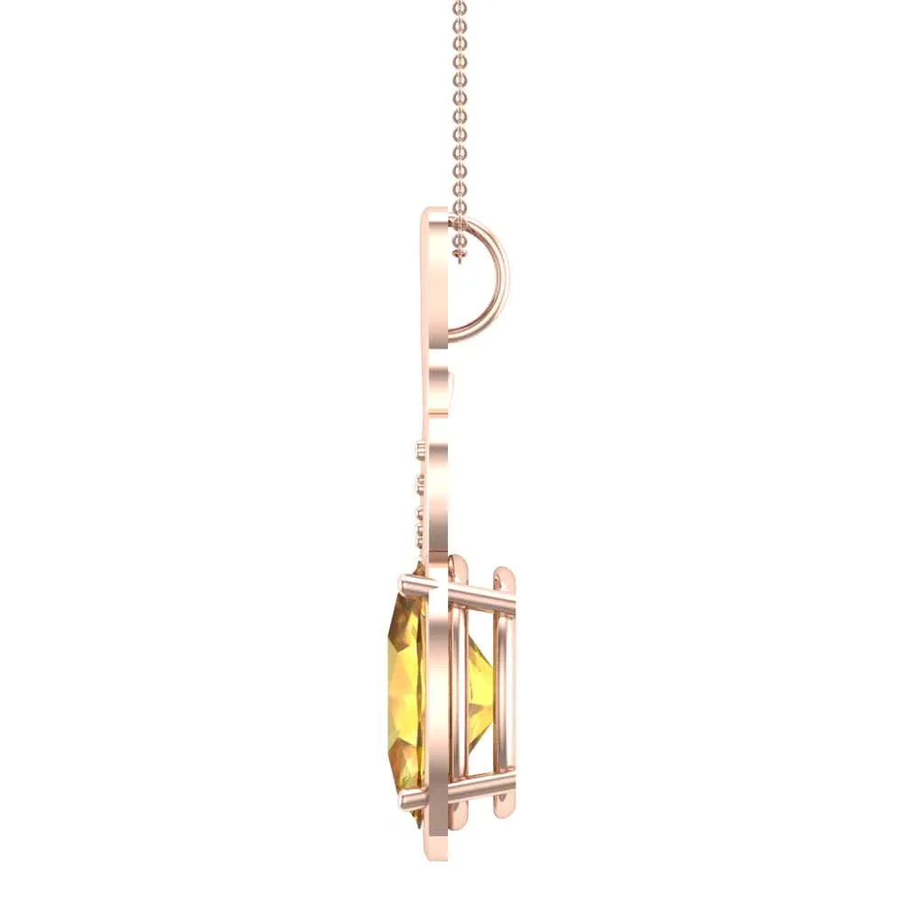 Westley Diamond and Citrine Gold Pendant Westley Diamond and Citrine Gold Pendant