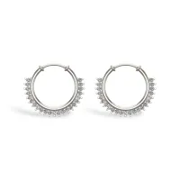 Mahisa White Gold Diamond Hoop Earrings