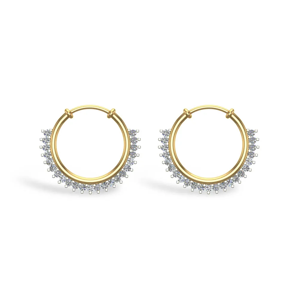 Mahisa Yellow Gold Diamond Hoop Earrings Mahisa Yellow Gold Diamond Hoop Earrings