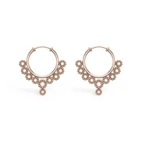 Onyx Rose Gold Hoop Earrings