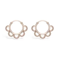 Flora Rose Gold Hoop Earrings