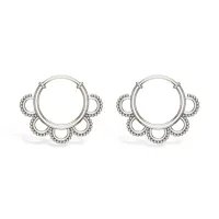 Flora White Gold Hoop Earrings