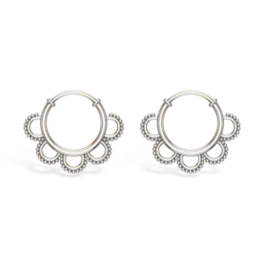 Flora White Gold Hoop Earrings Flora White Gold Hoop Earrings