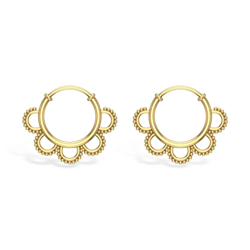 Flora White Gold Hoop Earrings Flora White Gold Hoop Earrings